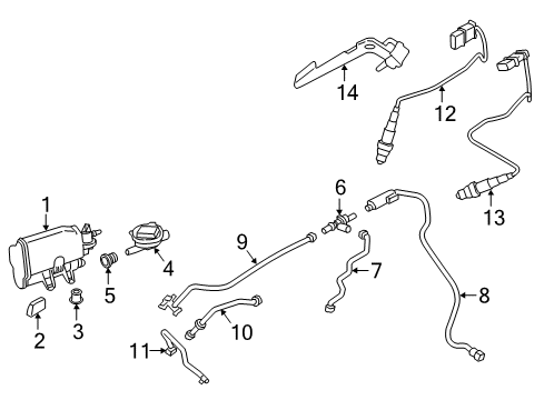 2019 BMW 330i xDrive Emission Components Activated Charcoal Filter Diagram for 16137466242