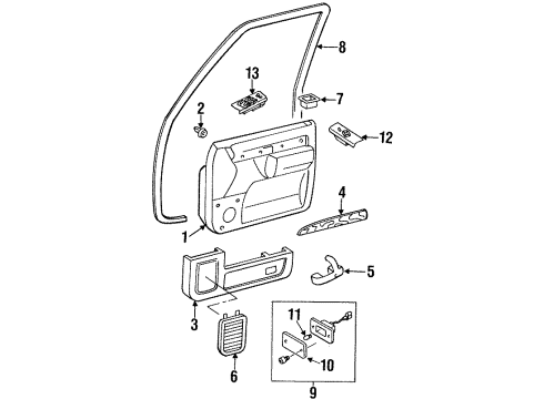 1998 Acura SLX Door & Components Light Assembly, Courtesy Diagram for 8-97035-685-1