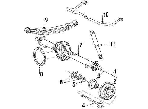 1985 Toyota Land Cruiser Rear Brakes Brake Drum Diagram for 42431-60020