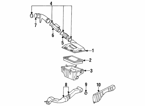 1995 Hyundai Scoupe Filters Hose-Air Intake Diagram for 28139-22000