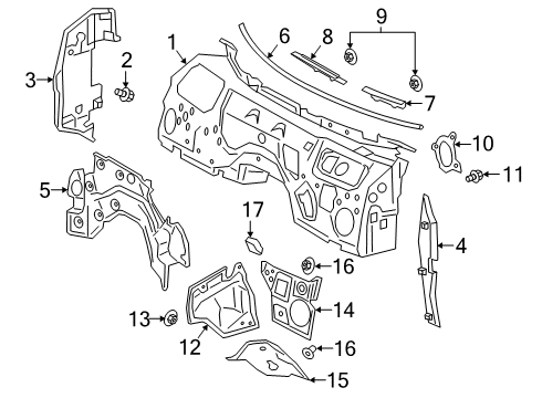 2021 Toyota GR Supra Cowl Strip Diagram for 90118-WA131