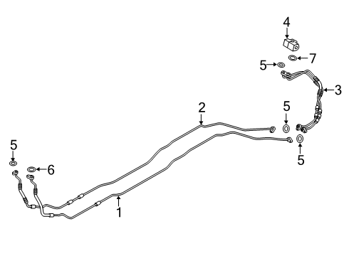 2021 BMW 745e xDrive Rear A/C Lines PRESSURE LINE, UNDERFLOOR Diagram for 64539461587