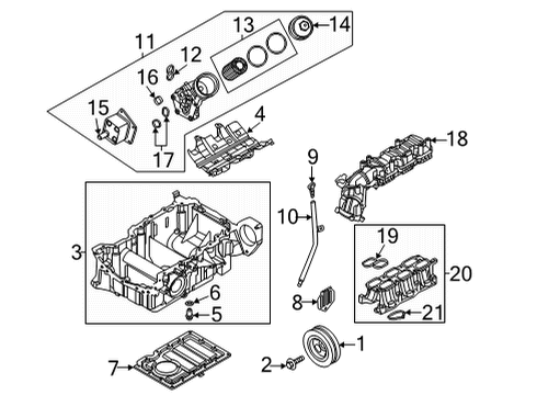 2022 Genesis GV70 Engine Parts Cover-Bell Housing Diagram for 215143C101