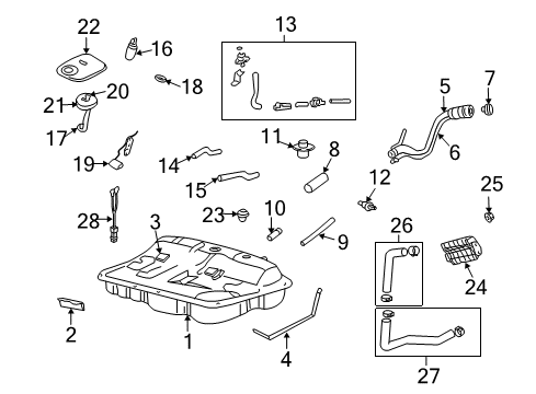 2003 Kia Optima Fuel Supply Band Assembly-Fuel Tank LH Diagram for 31210-38100