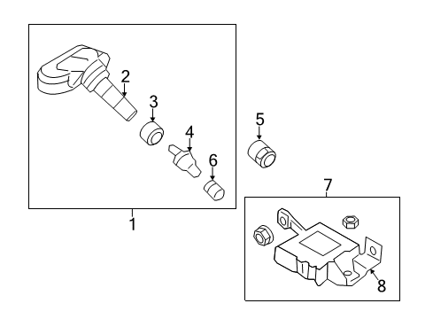 2010 Hyundai Genesis Coupe Tire Pressure Monitoring Bracket-TPMS Diagram for 95800-2M520