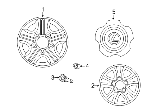 1998 Lexus LX470 Wheels, Covers & Trim Ornament Sub-Assy, Wheel Hub Diagram for 42603-60231