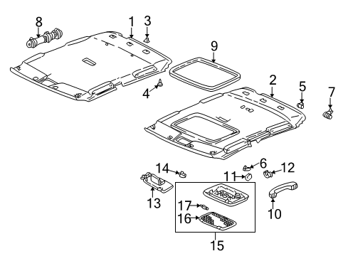 1998 Honda Accord Interior Trim - Roof Clip, Roof (6MM) *YR169L* (MILD BEIGE) Diagram for 90671-SB3-003YL