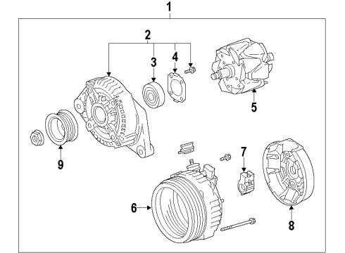 2014 Toyota FJ Cruiser Alternator Cover, Alternator Rear End Diagram for 27039-31390