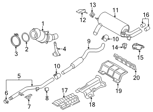 2016 BMW 428i Exhaust Components Front Pipe Diagram for 18307633123