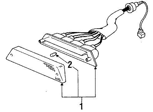 1988 Acura Integra High Mount Lamps Light Assembly, High Mount Stop Diagram for 34270-SD2-A12