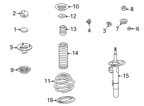 2001 BMW 740i Struts & Components - Front Front Right Spring Strut Diagram for 31311096150