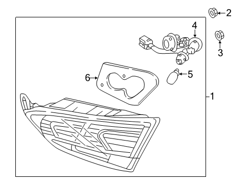 2019 Hyundai Accent Bulbs Rear Combination Inside Holder & Wiring Diagram for 92490-J0110