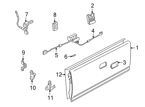 2004 Chevrolet S10 Tail Gate Hinge Diagram for 15660003