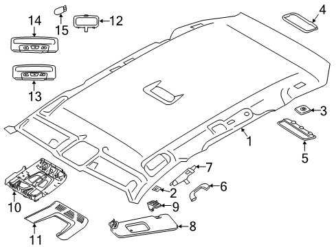 2019 BMW 330i xDrive Interior Trim - Roof Cover For Left Loudspeaker Diagram for 51447312135