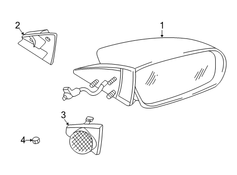 2005 Dodge Stratus Outside Mirrors Cover-Mirror Opening Cover Diagram for MR641743