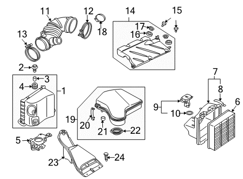 2005 Mitsubishi Outlander Filters RETAINER-Air Cleaner Diagram for MF661136