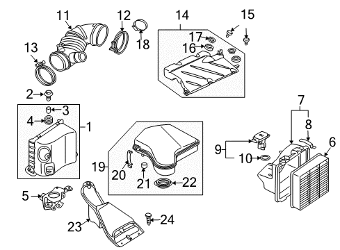 2005 Mitsubishi Outlander Filters Bolt Diagram for MD305640