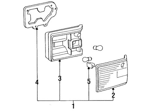 1992 Lexus LS400 Combination Lamps Cover, Rear Combination Lamp, LH Diagram for 81498-50010