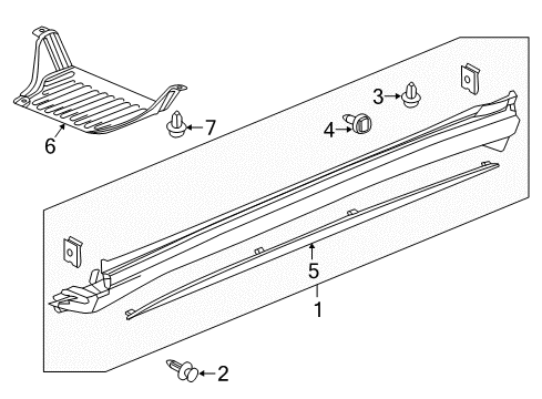 2020 Acura MDX Exterior Trim - Pillars, Rocker & Floor Molding R, Side Sill Garnish Diagram for 71803-TZ5-A10