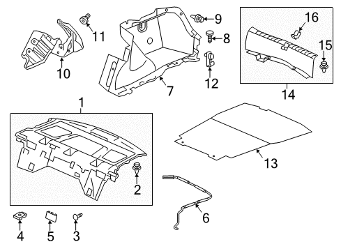 2013 Honda Accord Interior Trim - Rear Body Hook, Trunk Diagram for 84662-T2A-A01