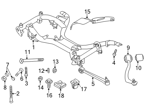 1995 BMW 740i Front Suspension Components, Lower Control Arm, Stabilizer Bar Self-Locking Hex Nut Diagram for 07129964667