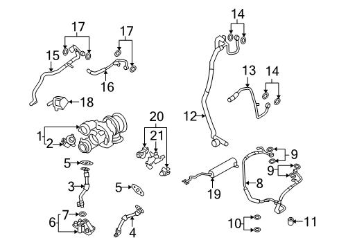 2010 BMW X6 Turbocharger Water Pump Diagram for 11517629913