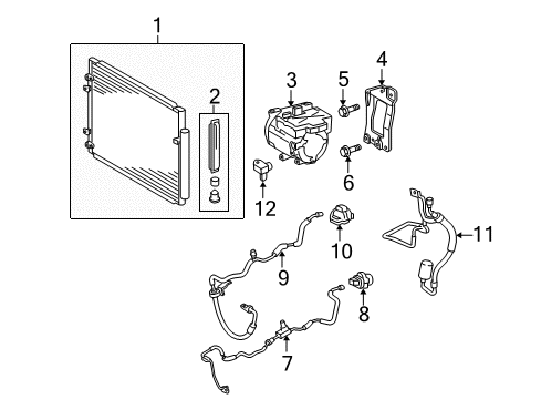 2008 Lexus RX400h Air Conditioner Compressor Assy, W/Motor Diagram for 88370-48022