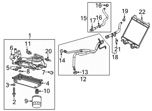 2021 Chevrolet Corvette Oil Cooler Inlet Pipe Diagram for 84894887