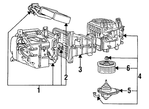 1990 Dodge Colt Heater Core & Control Valve Part Diagram for MB298062