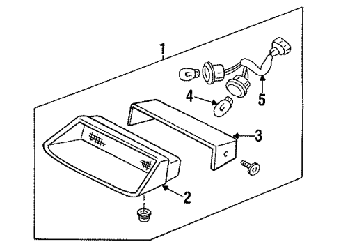 1991 Acura Integra High Mount Lamps Socket, Connector Diagram for 34272-SK8-A01