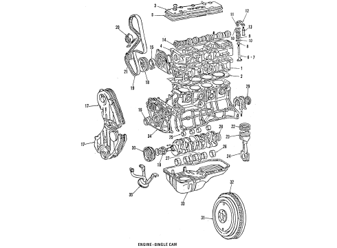 1986 Toyota Celica Engine & Trans Mounting Side Mount Bracket Diagram for 12325-74020