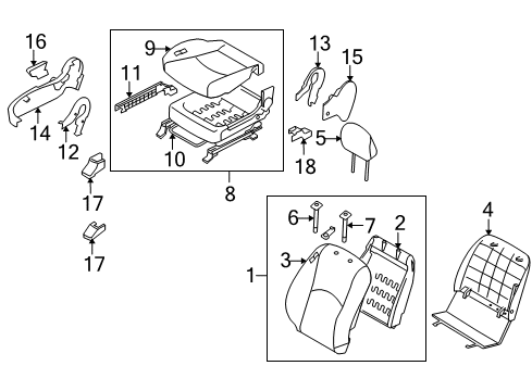 2009 Kia Borrego Power Seats Shield Cover Assembly-Front Diagram for 880612J000H9