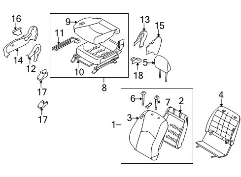 2009 Kia Borrego Power Seats Cushion Assembly-Front Seat Diagram for 882022J350ACP