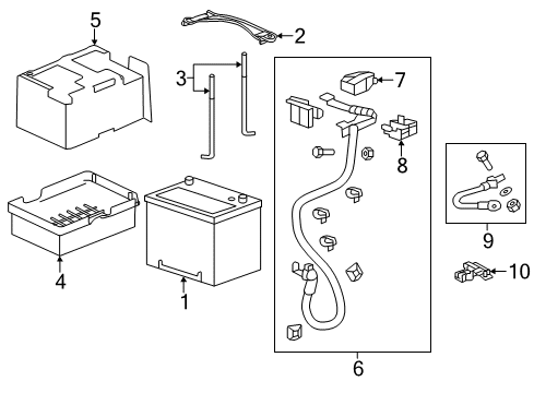 2015 Acura MDX Battery Cable Diagram for 32600-TZ5-A00