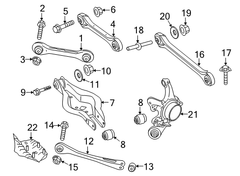 2013 BMW 328i Rear Suspension, Lower Control Arm, Upper Control Arm, Stabilizer Bar, Suspension Components Wheel Carrier, Rear Left Diagram for 33326792521