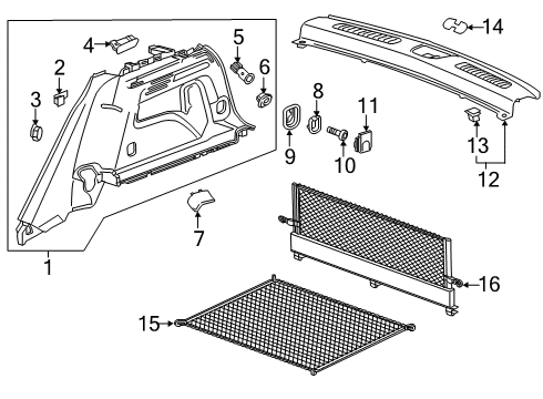 2020 Cadillac XT4 Interior Trim - Rear Body Access Cover Diagram for 84538004