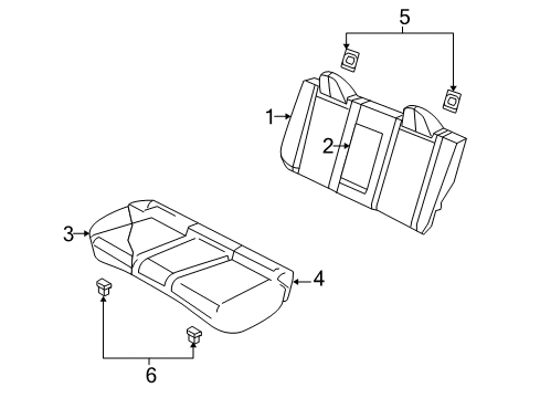 2007 Chrysler Sebring Rear Seat Components Rear Seat Cushion Diagram for 1FU811J3AA