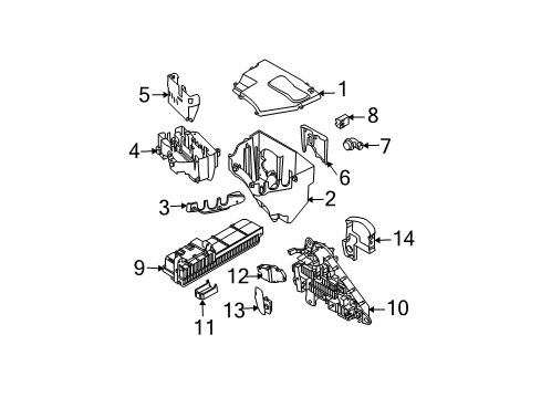 2009 BMW 535i xDrive Electrical Components Cover Diagram for 61138387135