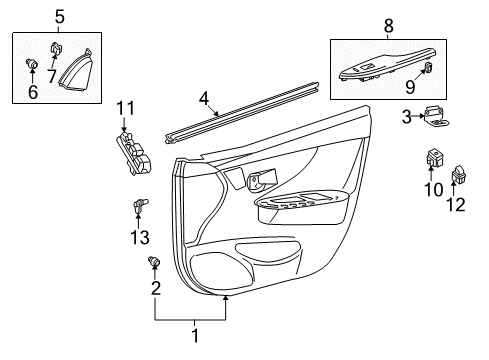 2011 Toyota Corolla Switches Belt Weatherstrip Diagram for 68172-02170