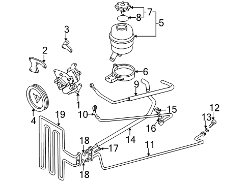 2002 BMW M5 P/S Pump & Hoses, Steering Gear & Linkage Suction Hose Diagram for 32412228873