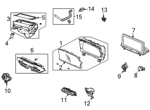 2022 Acura MDX Cluster & Switches, Instrument Panel Switch Assembly Diagram for 35881-TYA-A01
