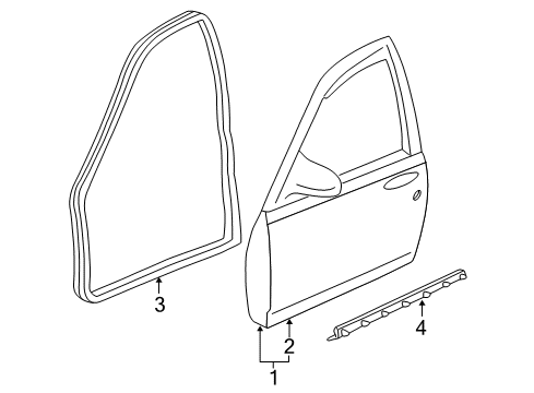 2002 Chevrolet Monte Carlo Door & Components Door Weatherstrip Diagram for 10419497