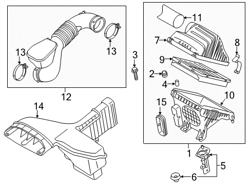 2012 Kia Optima Filters Body-Air Cleaner Diagram for 281123R100