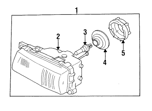 1994 Nissan Sentra Bulbs Driver Side Headlight Assembly Diagram for B6060-86Y01