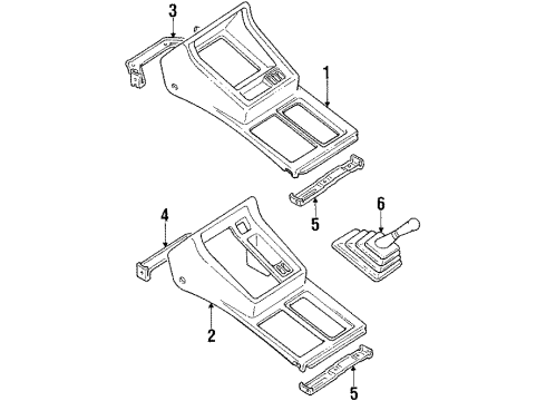1997 Geo Tracker Center Console Tray, Front Floor Console Storage Diagram for 30007394