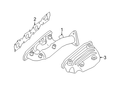 2013 Nissan NV3500 Exhaust Manifold Exhaust Manifold Driver Side With Catalytic Converter Diagram for 14002-1PB1A