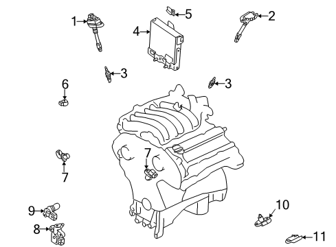 2002 Infiniti QX4 Powertrain Control Engine Control Module Diagram for 23710-5W610