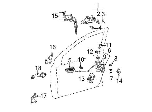 2006 Scion xB Front Door Handle, Outside Diagram for 69210-52050-G0