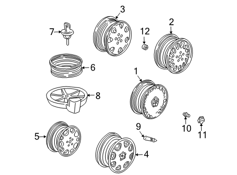 1998 Acura RL Wheels, Covers & Trim Cap, Aluminum Wheel Center Diagram for 44732-SZ3-A10