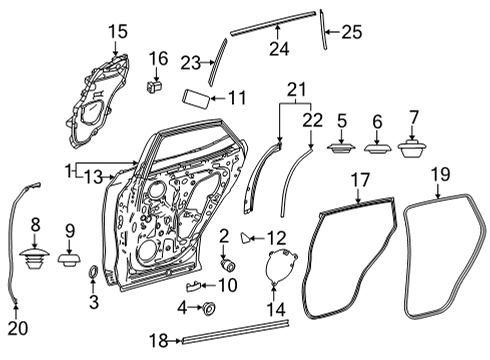 2022 Lexus NX250 Door & Components Door Shell Seal Diagram for 67837-47060